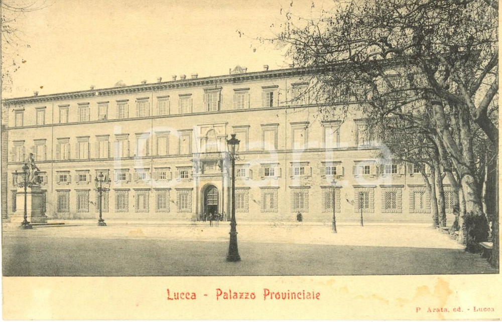 Cartolina originale da collezione 1900 ca LUCCA Facciata del Palazzo Provinciale Cartolina postale FP NV 1