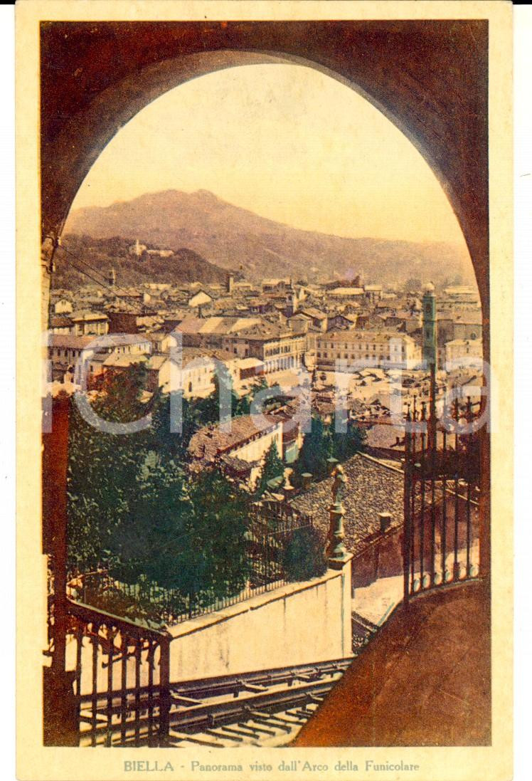 Cartolina originale da collezione 1943 BIELLA Panorama visto dall'arco della Funicolare *Cartolina postale FP NV 1