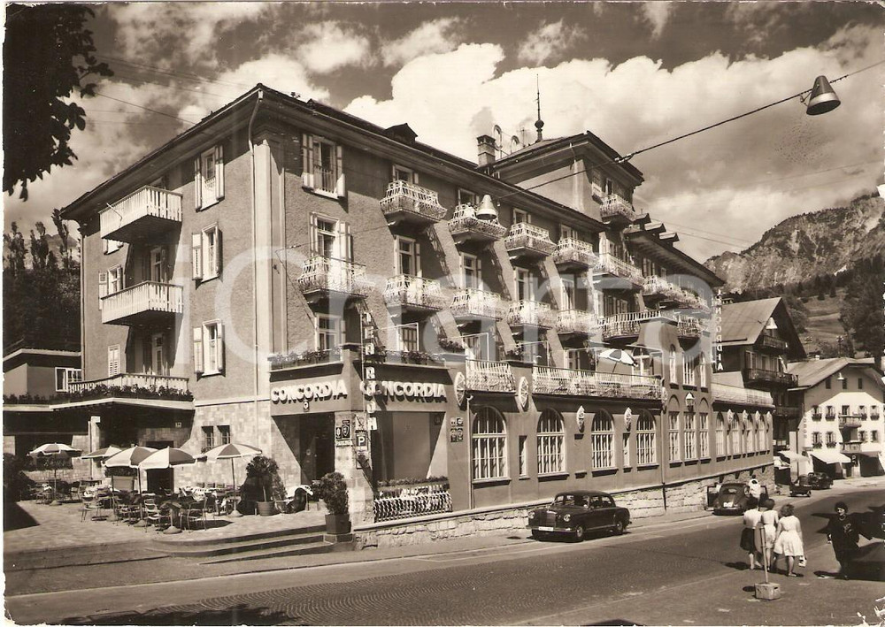 Cartolina originale da collezione 1972 CORTINA D AMPEZZO BL Hotel CONCORDIA Tea room Cartolina FG VG 1