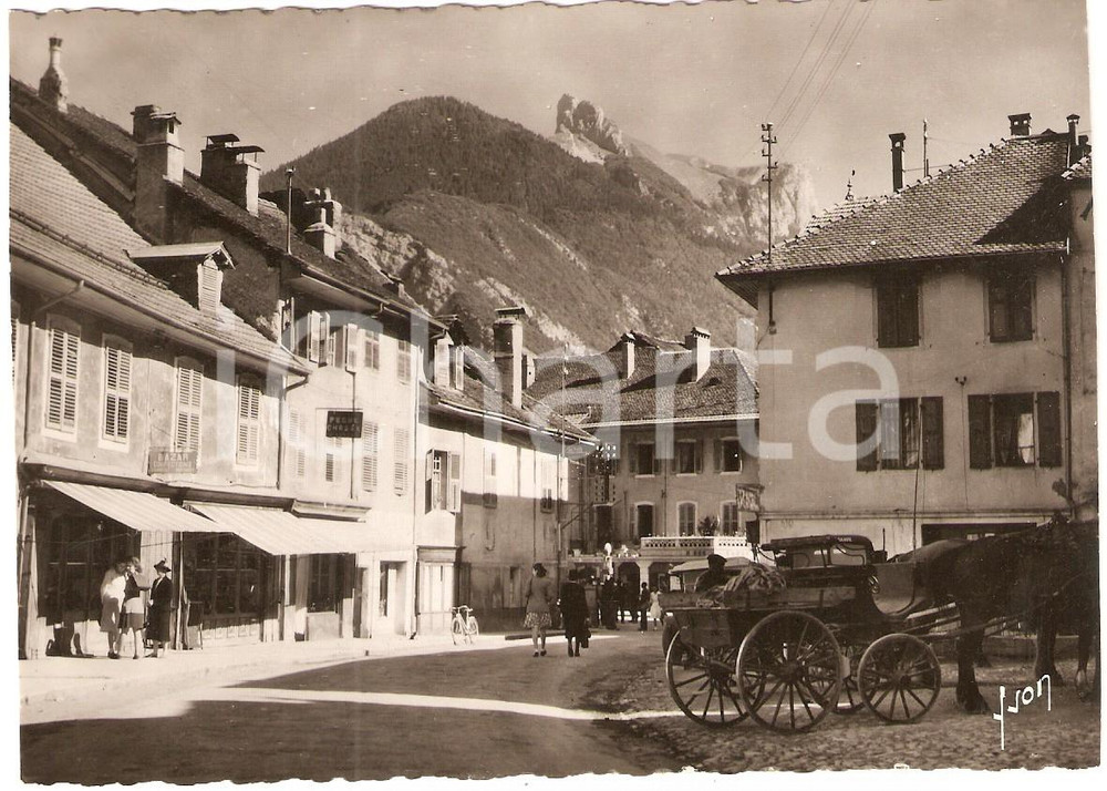 Cartolina originale da collezione 1972 FAVERGES (FRANCE) Rue Carnot at l'Arclozan *Cartolina FG VG 1