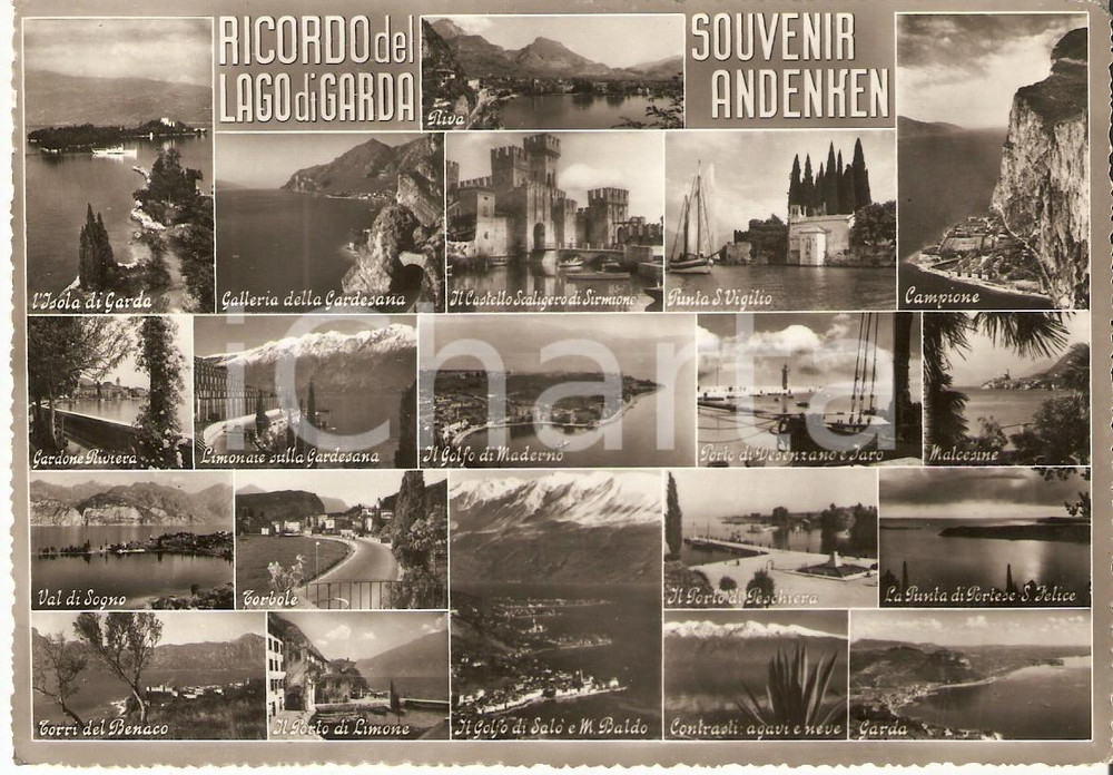 Cartolina originale da collezione 1961 LAGO DI GARDA Vedutine Punta SAN VIGILIO Galleria GARDESANA Cartolina FG NV 1