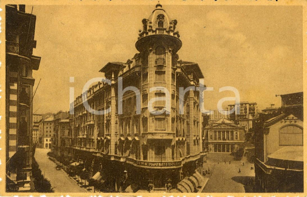 Cartolina originale da collezione 1942 SAVONA Corso Principe AMEDEO e Via BATTISTI con Teatro CHIABRERA *Cartolina 1