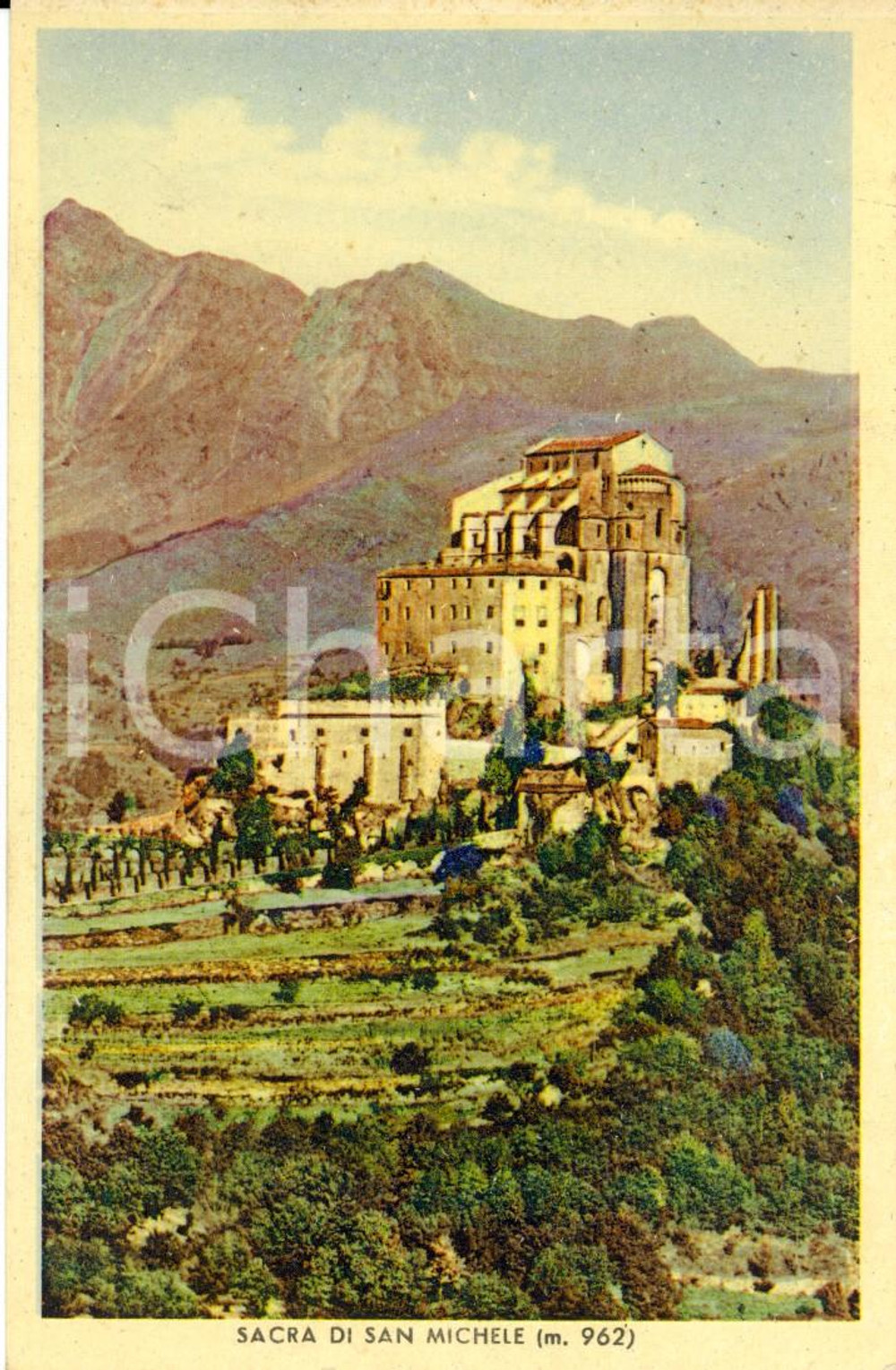 Cartolina originale da collezione 1947 SANT'AMBROGIO DI TORINO (TO) Sacra di SAN MICHELE *Cartolina FP VG 1