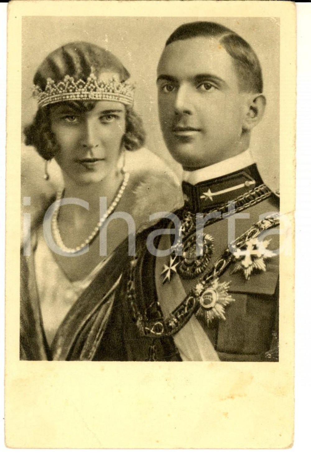 Cartolina originale da collezione 1930 ca RITRATTI SAVOIA Principi UMBERTO II e MARIA JOSE' *Cartolina FP 1