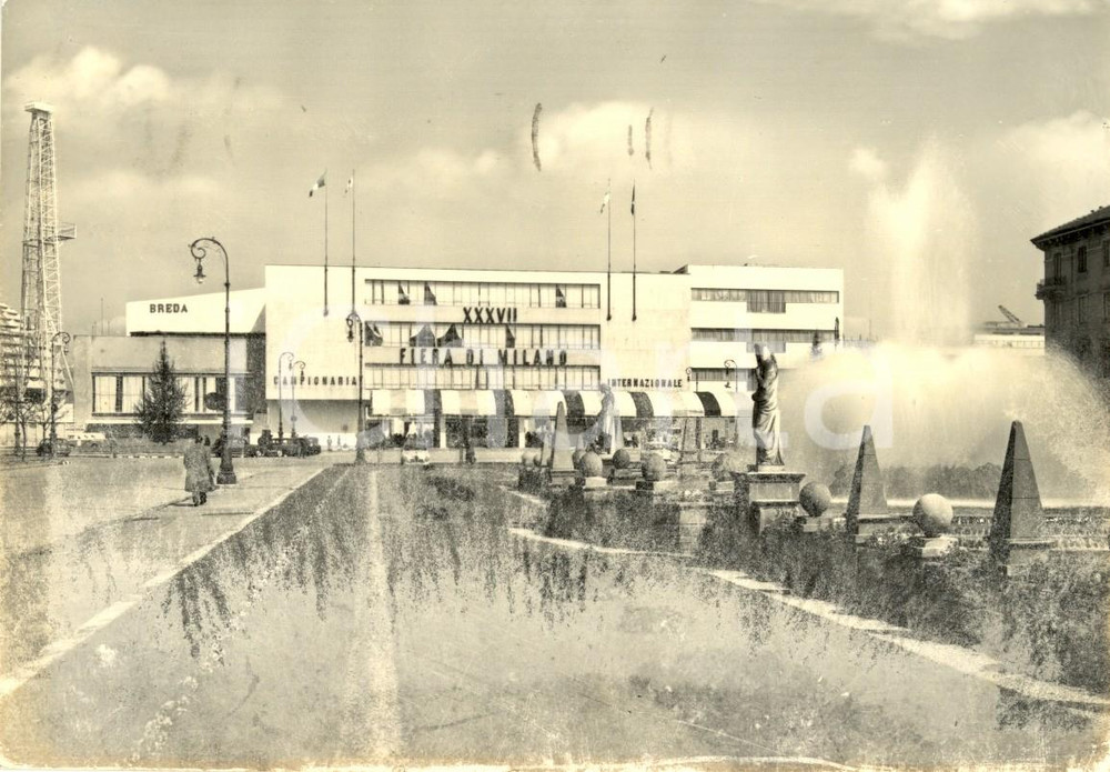 Cartolina originale da collezione 1959 MILANO Fiera Campionaria - Ingresso e Padiglione BREDA *Cartolina FG VG 1