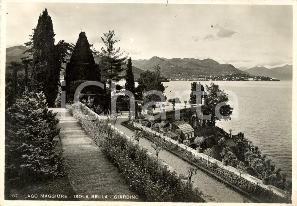 Cartolina originale da collezione 1942 STRESA (VB) Giardino dell'Isola BELLA *Cartolina FG VG 1