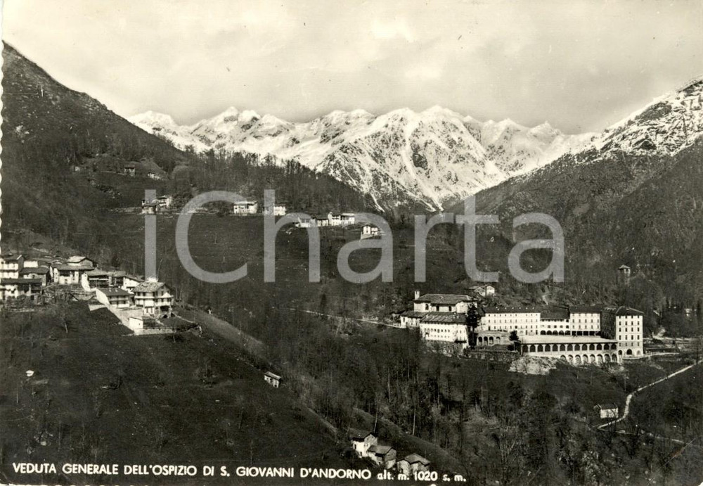 Cartolina originale da collezione 1955 BIELLA Veduta generale Ospizio di SAN GIOVANNI d'ANDORNO *Cartolina FG VG 1