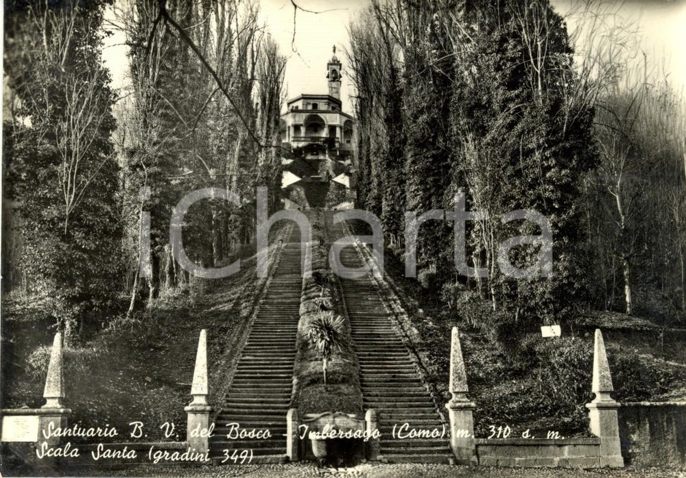 Cartolina originale da collezione 1956 IMBERSAGO (CO) Scala Santa - Santuario MADONNA del BOSCO *Cartolina FG VG 1