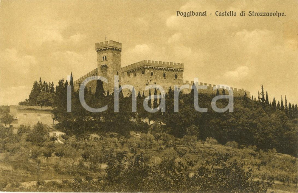 Cartolina originale da collezione 1920 ca POGGIBONSI (SI) Veduta del Castello di STROZZAVOLPE *Cartolina FP NV 1