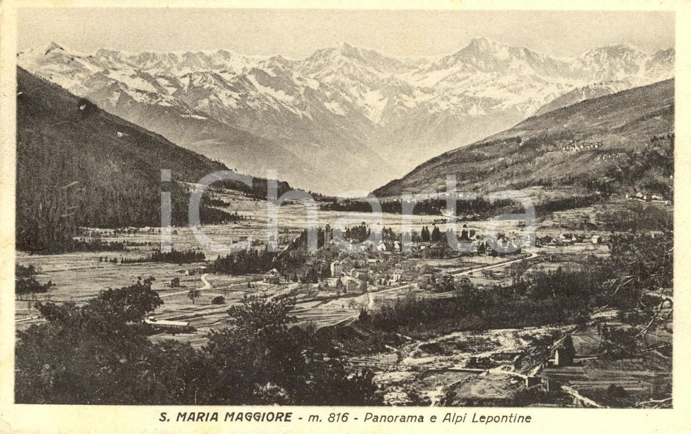 Cartolina originale da collezione 1939 SANTA MARIA MAGGIORE VB Panorama Val VIGEZZO e LEPONTINE Cartolina FP VG 1