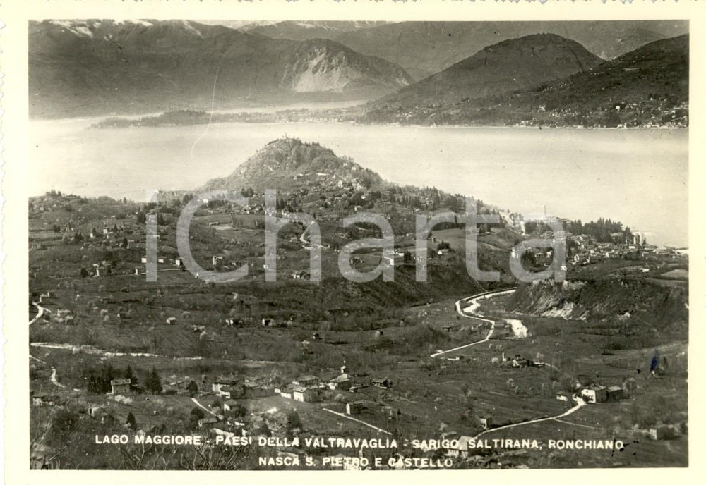 Cartolina originale da collezione 1951 VALTRAVAGLIA VA Paesi SARIGO SALTIRANA RONCHIANO e CASTELLO Cartolina NV 1
