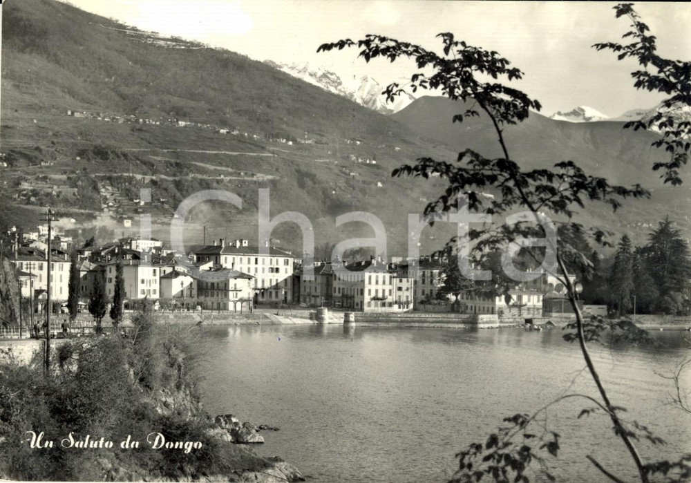 Cartolina originale da collezione 1958 DONGO CO Veduta del paese sul lago di COMO Cartolina FG VG 1