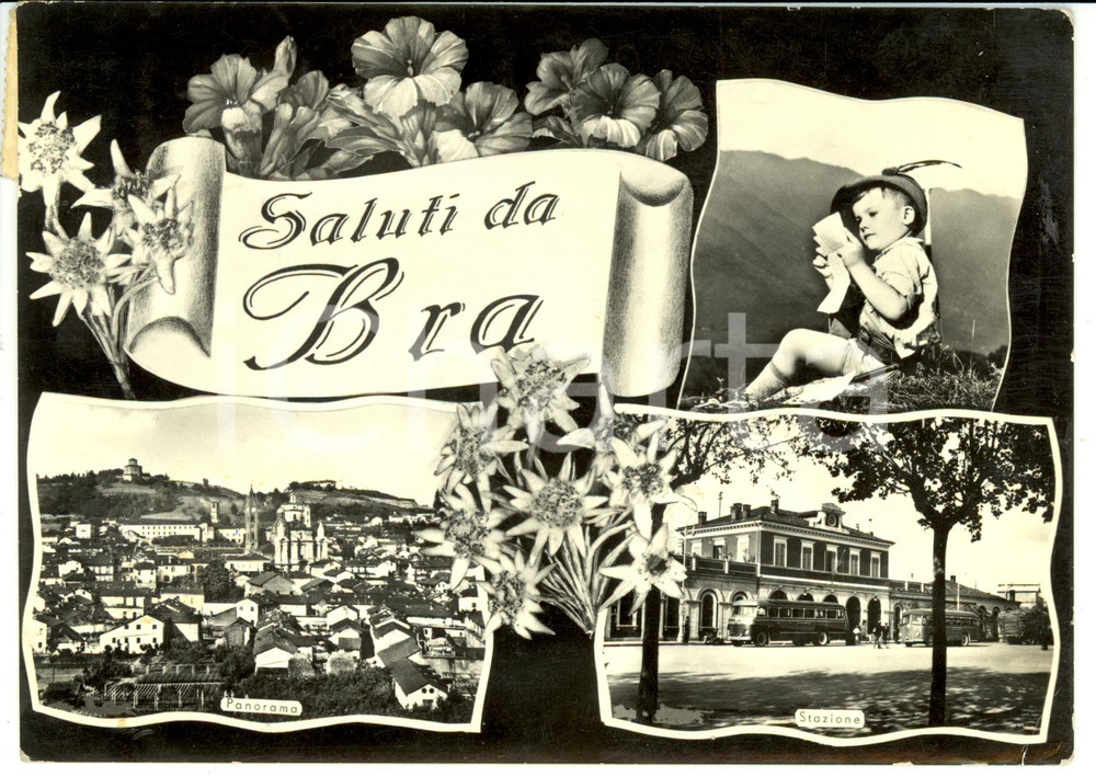 Cartolina originale da collezione 1965 BRA (CN) Vedutine *Cartolina postale FG VG 1