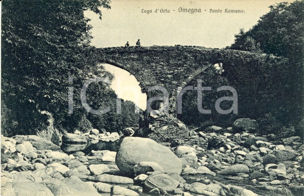 Cartolina originale da collezione 1923 OMEGNA (VB) Lago d'ORTA Veduta del Ponte Romano *Cartolina postale FP NV 1