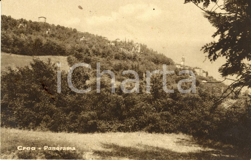 Cartolina originale da collezione 1949 SERRALUNGA DI CREA (AL) Panorama santuario e dintorni *Cartolina FP VG 1