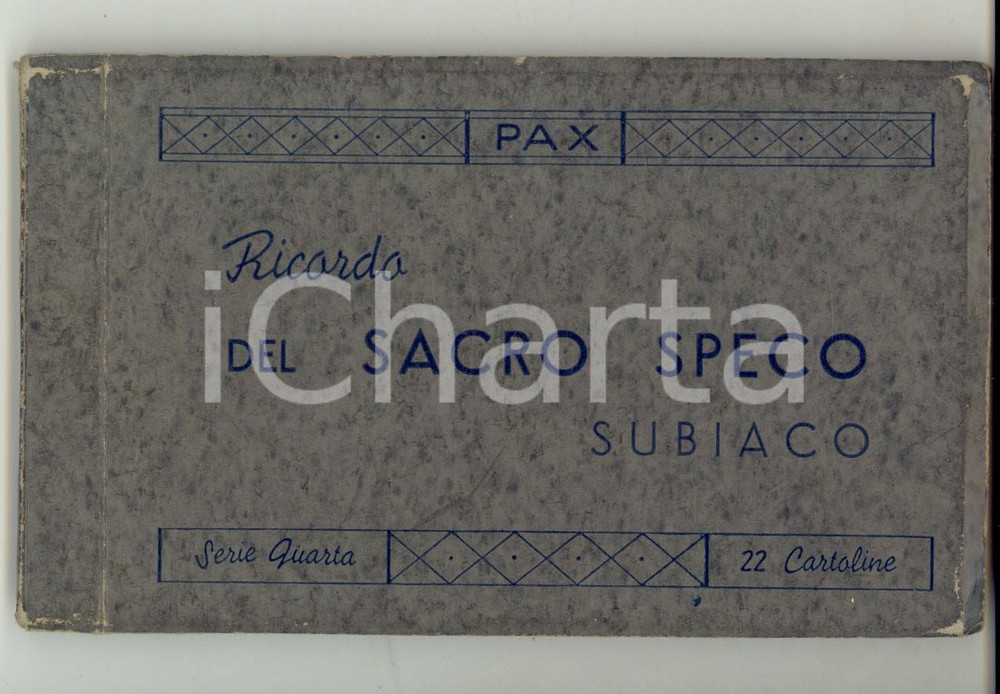 Cartolina originale da collezione 1930 ca SUBIACO Ricordo del Sacro Speco -  Libretto 15 cartoline *INCOMPLETO 1