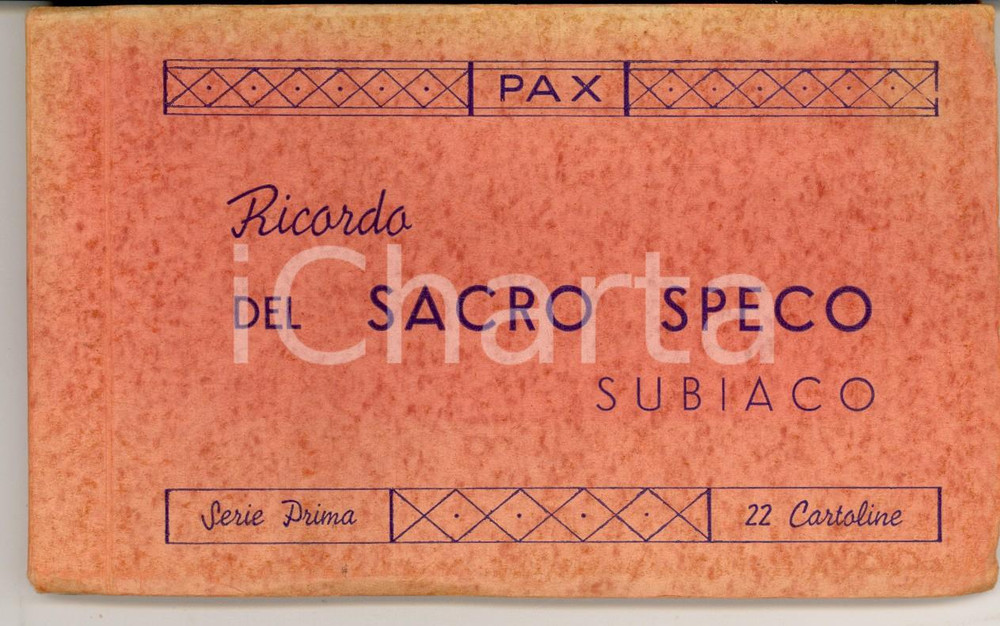 Cartolina originale da collezione 1930 ca SUBIACO Ricordo del Sacro Speco   Libretto 14 cartoline INCOMPLETO 1