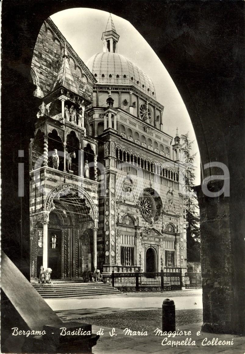 Cartolina originale da collezione 1961 BERGAMO Basilica SANTA MARIA MAGGIORE e Cappella COLLEONI Cartolina FG VG 1