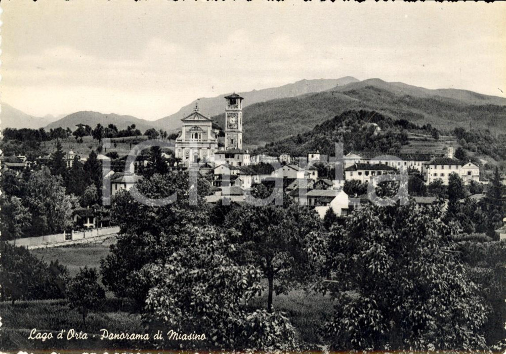 Cartolina originale da collezione 1950 ca MIASINO (NO) Lago D'ORTA Panorama paese e dintorni *Cartolina FG NV 1