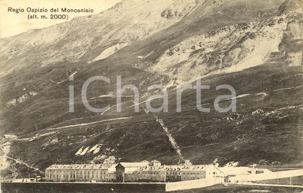 Cartolina originale da collezione 1913 COLLE DEL MONCENISIO (FR) Veduta Regio Ospizio e passo *Cartolina FP VG 1
