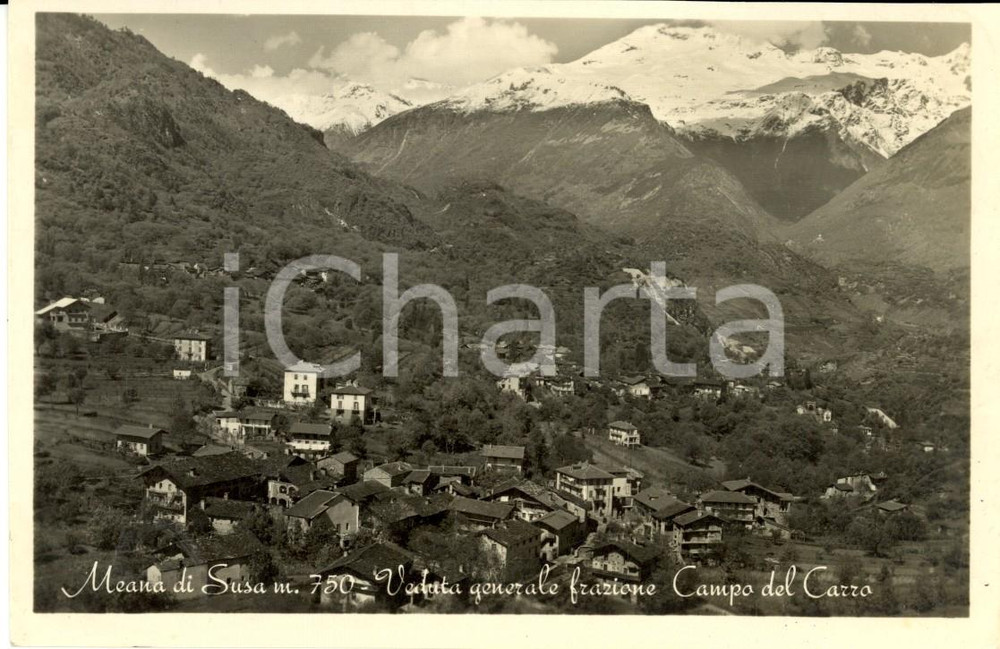 Cartolina originale da collezione 1950 MEANA DI SUSA (TO) Veduta generale frazione CAMPO DEL CARRO *Cartolina VG 1