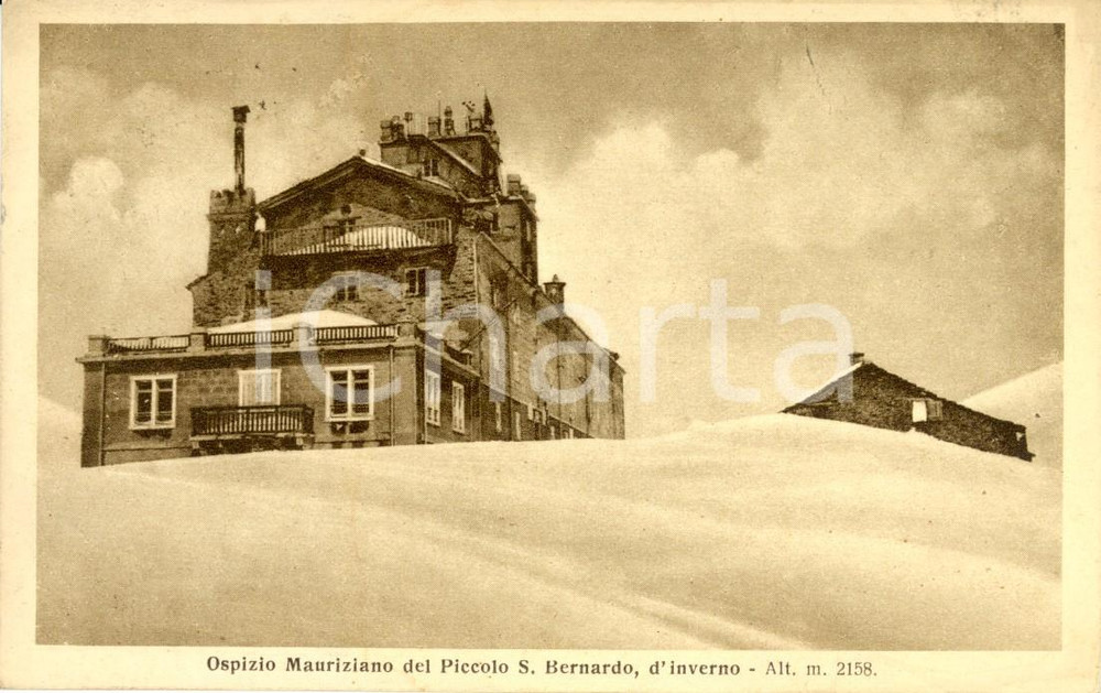 Cartolina originale da collezione 1930 PICCOLO SAN BERNARDO (AO) Ospizio MAURIZIANO al passo *Cartolina FP VG 1