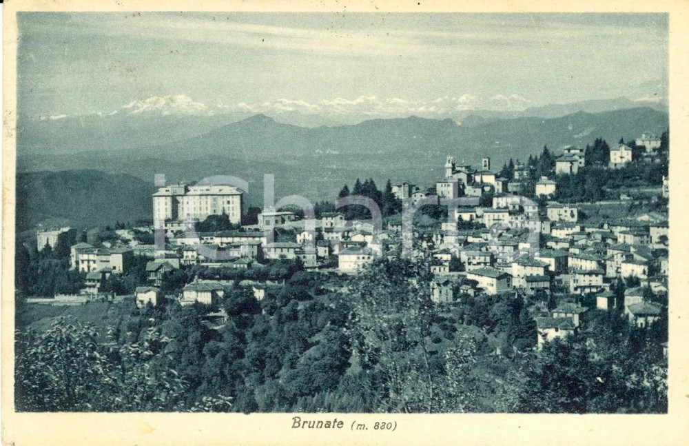 Cartolina originale da collezione 1929 BRUNATE (CO) Veduta panoramica del paese *Cartolina FP VG 1