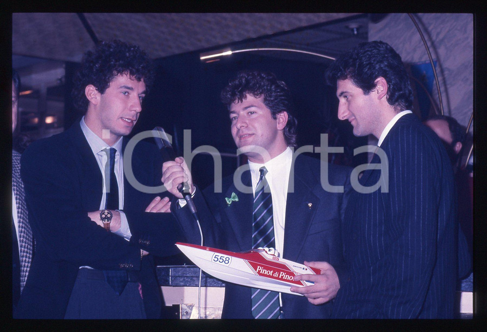 35mm vintage slide* 1990 ca ITALIA Roberto SCARPINI intervista Gianluca VIALLI