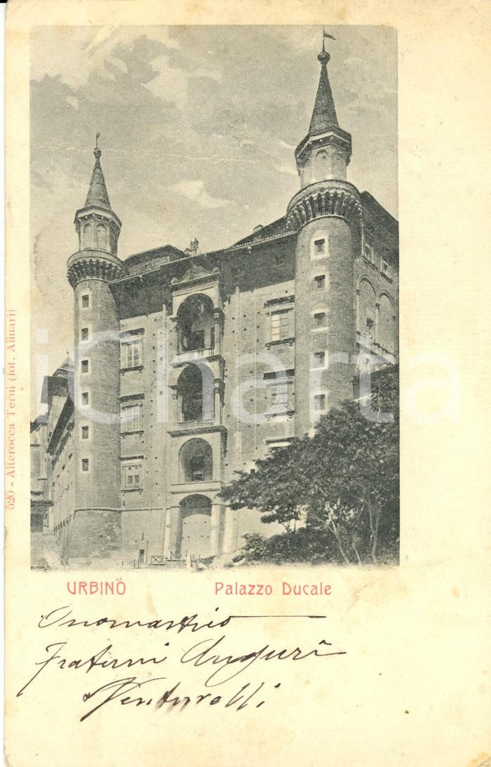 Cartolina originale da collezione 1903 URBINO Veduta del Palazzo Ducale  Cartolina postale FP VG 1