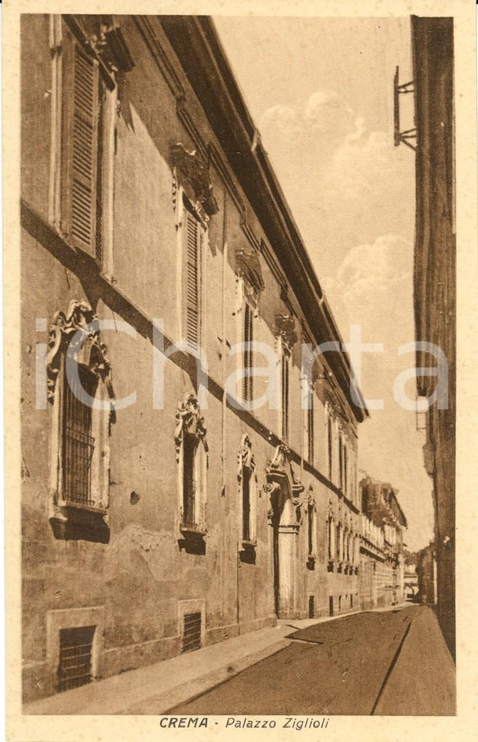 Cartolina originale da collezione 1930 ca CREMA CR Veduta di Palazzo ZIGLIOLI Cartolina postale FP NV 1