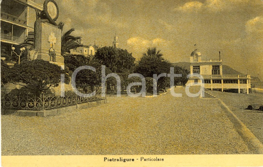 Cartolina originale da collezione 1930 ca PIETRA LIGURE (SV) Monumento ai Caduti sul lungomare *Cartolina FP NV 1