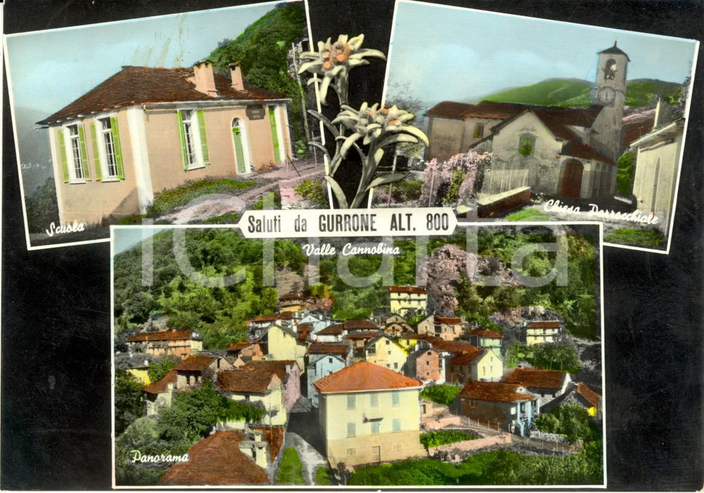 Cartolina originale da collezione 1958 CAVAGLIO-SPOCCIA (VB) Vedutine GURRONE in Valle CANNOBINA *Cartolina FG VG 1