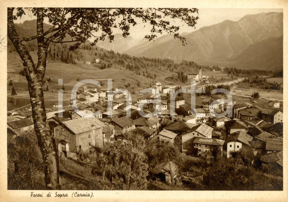 Cartolina originale da collezione 1959 FORNI DI SOPRA UD CARNIA Veduta panoramica del paese Cartolina FG VG 1