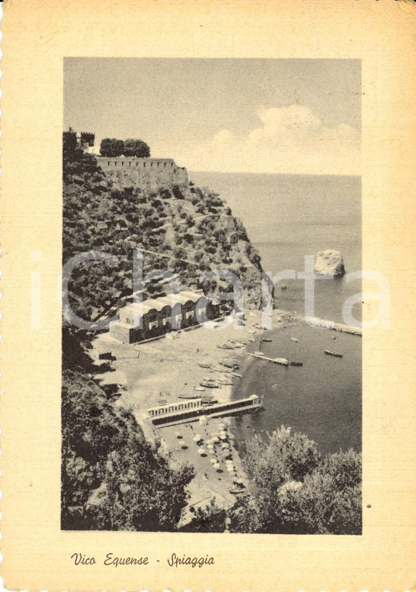 Cartolina originale da collezione 1961 VICO EQUENSE NA Veduta panoramica della spiaggia Cartolina FG VG 1