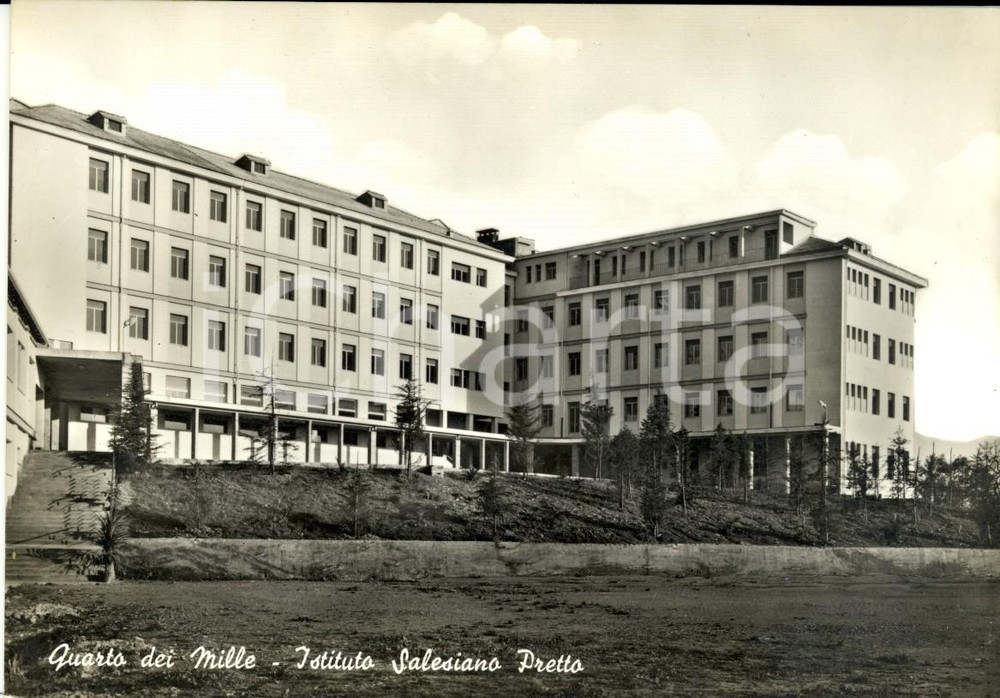 Cartolina originale da collezione 1950 ca GENOVA QUARTO DEI MILLE Istituto Salesiano PRETTO Cartolina FG NV 1