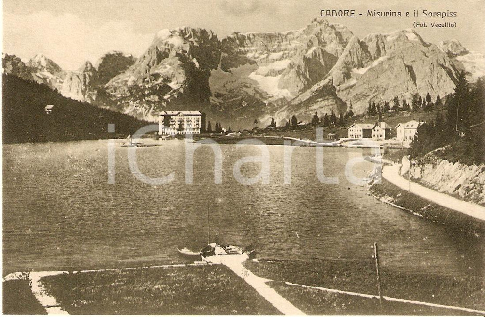 Cartolina originale da collezione 1913 Touring Club Italiano CADORE Misurina e il Sorapiss CARTOLINA FP NV 1