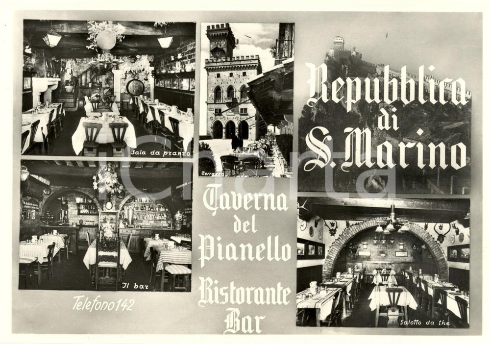 Cartolina originale da collezione 1960 ca REPUBBLICA SAN MARINO Ristorante TAVERNA del PIANELLO Cartolina FG NV 1