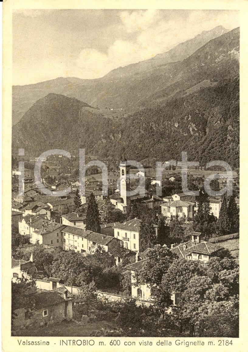 Cartolina originale da collezione 1940 ca INTROBIO LC VALSASSINA Veduta paese con GRIGNETTA Cartolina FG NV 1