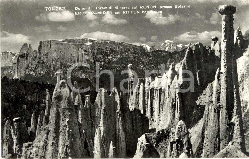 Cartolina originale da collezione 1966 BOLZANO DOLOMITI Piramidi di terra sul RENON Cartolina FP VG 1