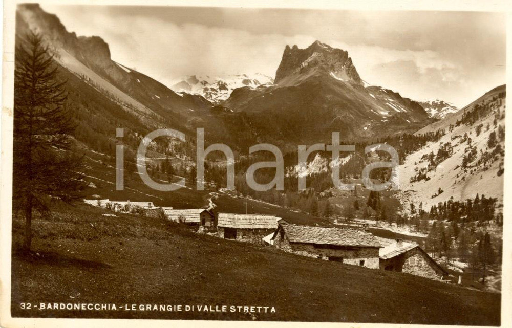 Cartolina originale da collezione 1935 BARDONECCHIA (TO) Le GRANGIE di Valle STRETTA *Cartolina FP VG 1