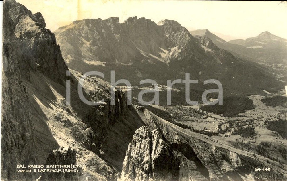 Cartolina originale da collezione 1940 ca PASSO SANTNER BZ Veduta vallata verso il LATEMAR Cartolina FP NV 1