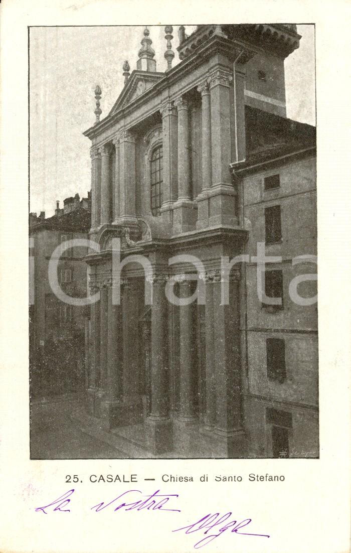 Cartolina originale da collezione 1900 CASALE MONFERRATO AL Scorcio Chiesa di SANTO STEFANO Cartolina FP VG 1