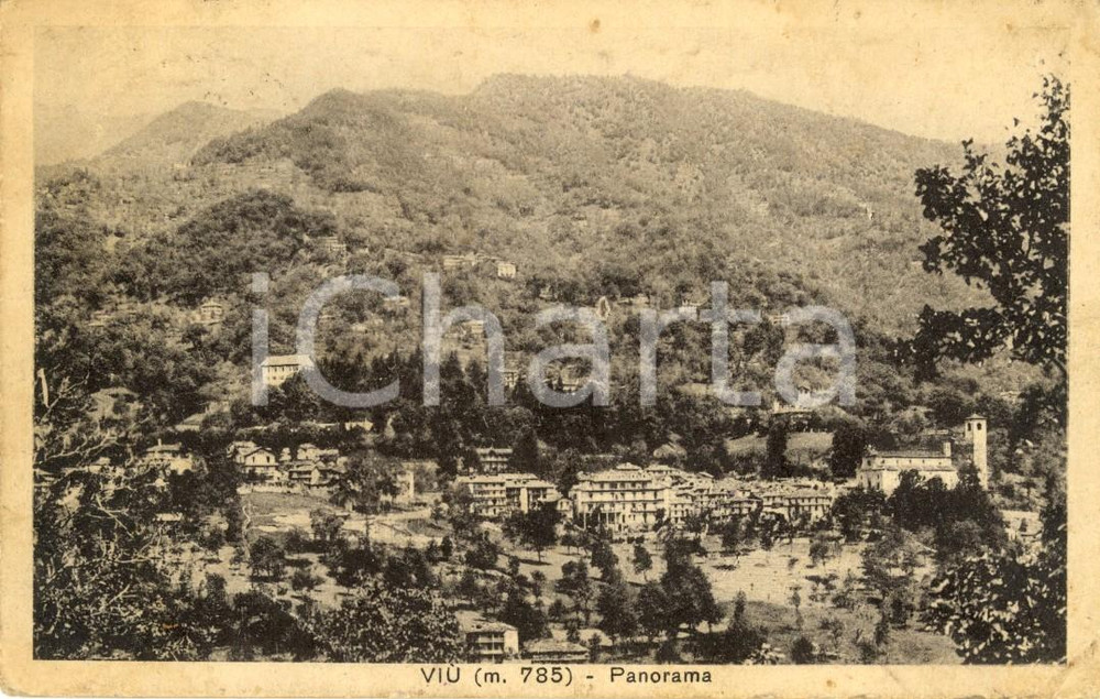 Cartolina originale da collezione 1928 VIU  TO Veduta panoramica del paese e della vallata Cartolina FP VG 1