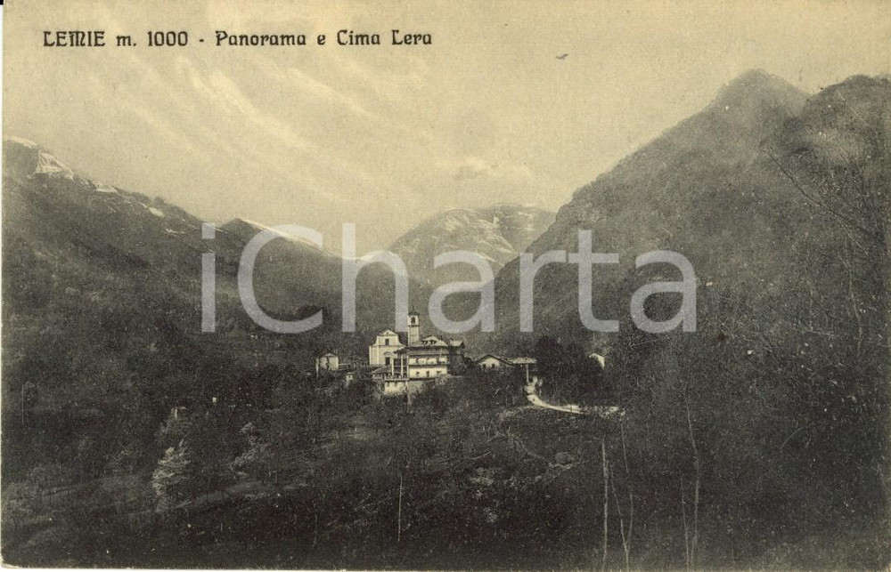 Cartolina originale da collezione 1920 ca LEMIE TO Panorama del paese con Cima LERA Cartolina FP VG 1