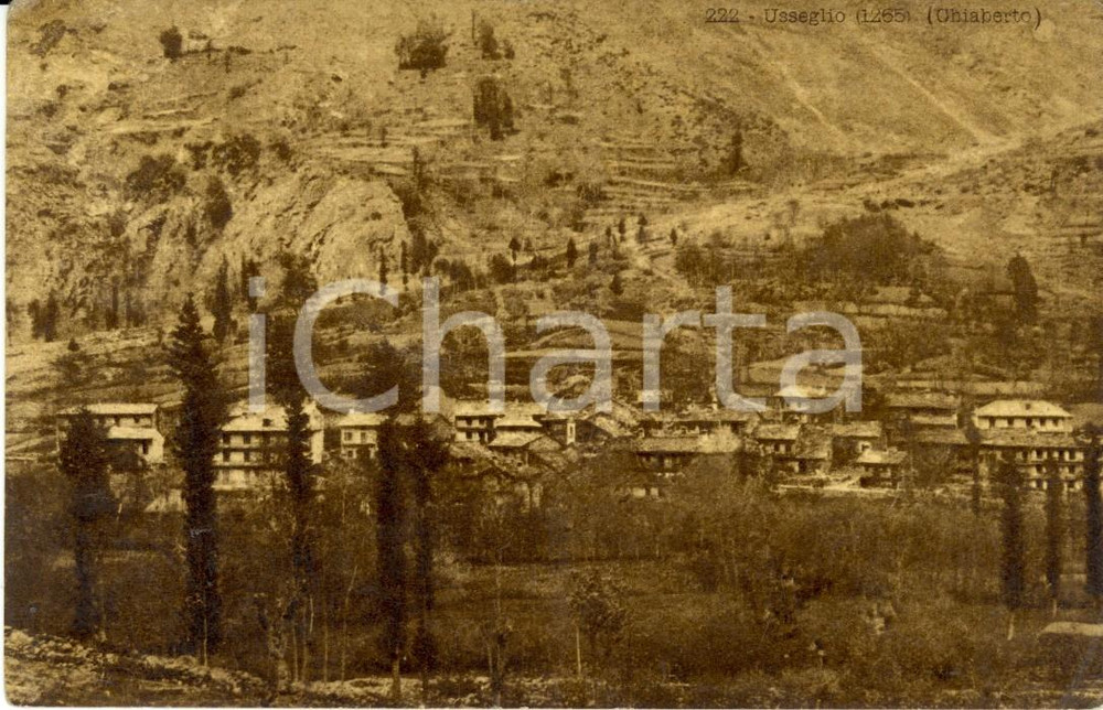 Cartolina originale da collezione 1916 USSEGLIO TO Veduta panoramica del paese e dei dintorni Cartolina FP VG 1
