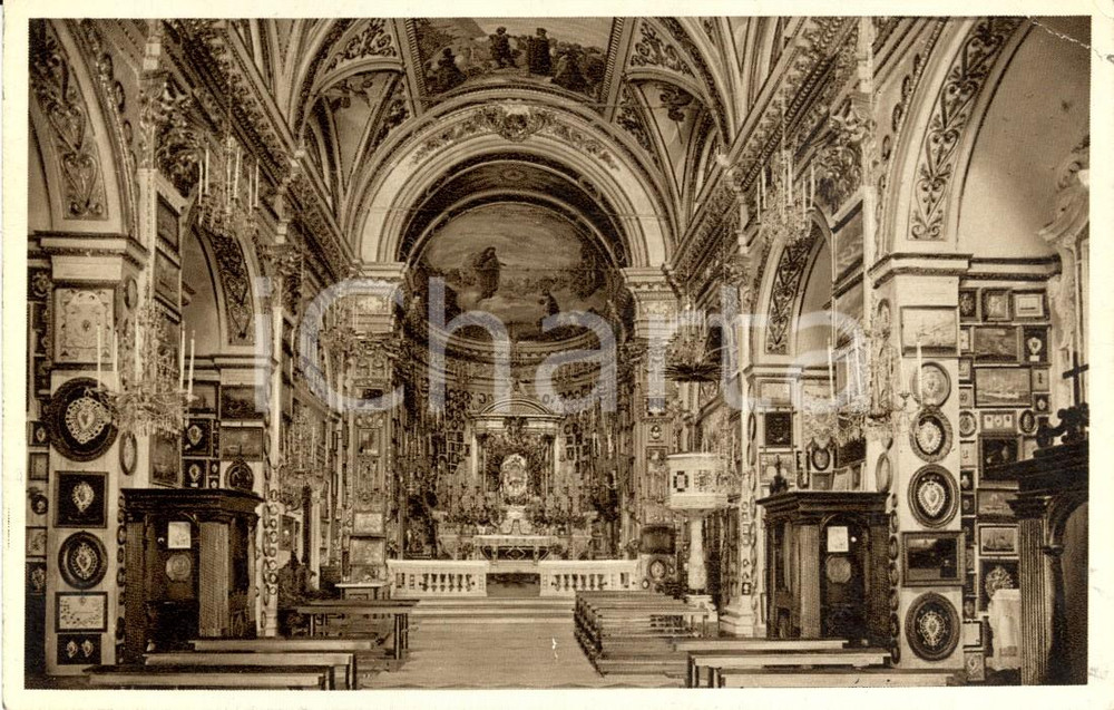 Cartolina originale da collezione 1938 RAPALLO (GE) Interno Santuario MADONNA di MONTALLEGRO *Cartolina FP NV 1