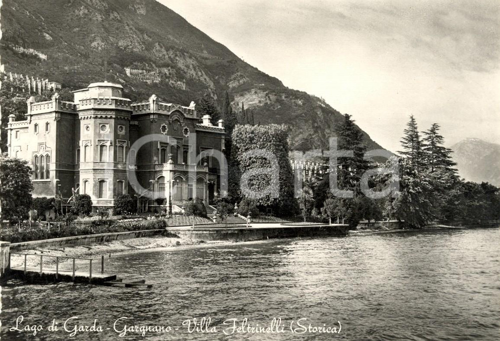 Cartolina originale da collezione 1950 ca GARGNANO BS Villa FELTRINELLI sul Lago di GARDA Cartolina FG NV 1