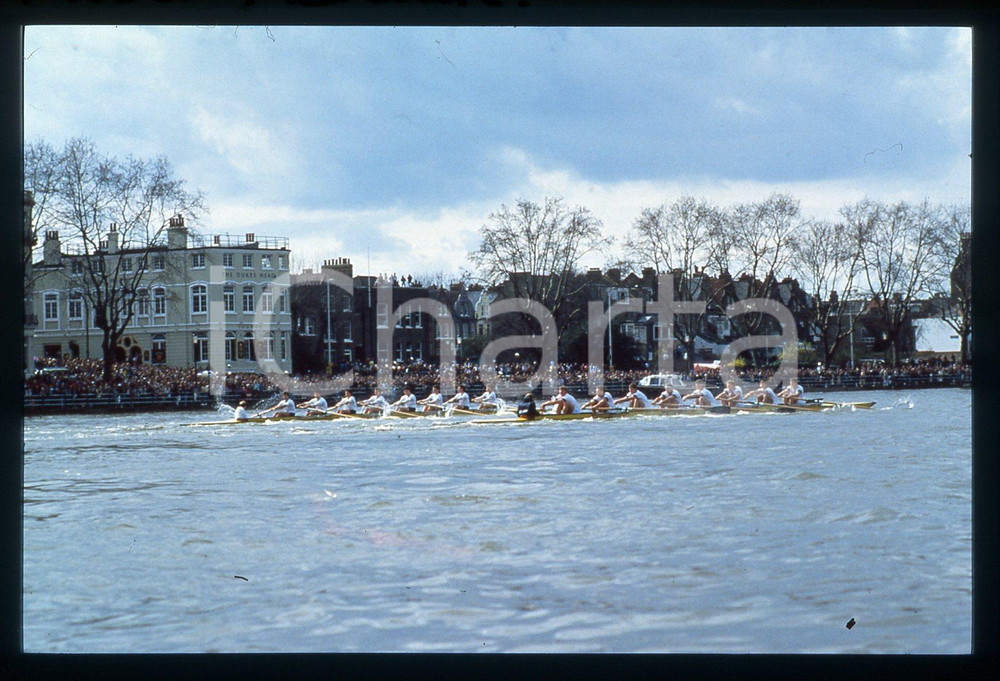 35mm vintage slide* 1985 LONDON THE BOAT RACE - OXFORD Crew vs CAMBRIDGE Crew 2