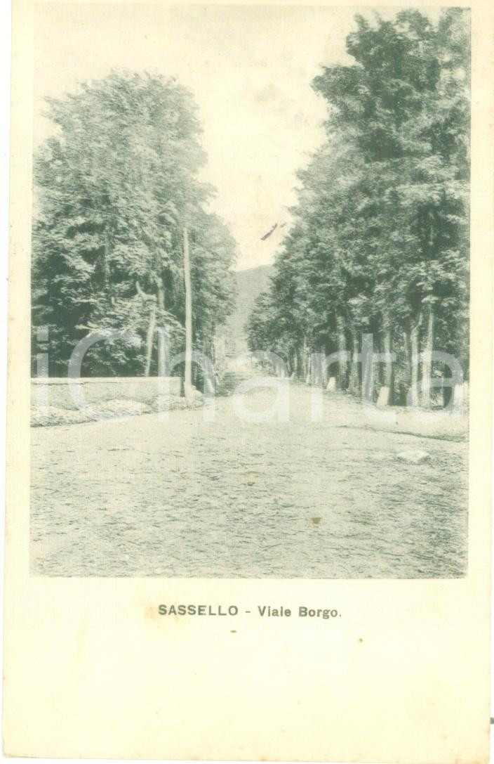 Cartolina originale da collezione 1906 SASSELLO SV veduta di Viale BORGO Cartolina postale FP VG 1