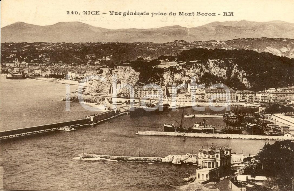 Cartolina originale da collezione 1929 NICE FRANCE Vue générale de la ville prise du Mont BORON Cartolina FP VG 1
